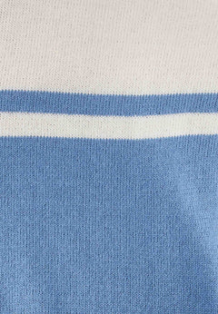 Men's Organic Cotton Knit T-Shirt Ecru/Coronet Blue