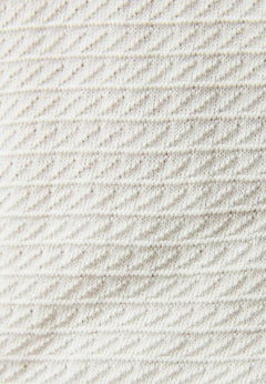 Men's Textured Knit Polo Collar Sweater Off White