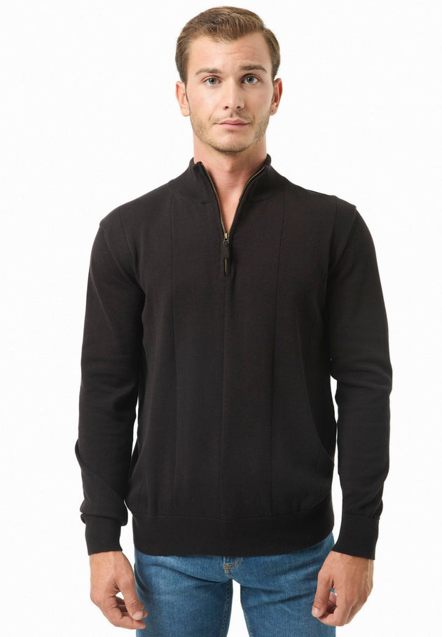 Men's Troyer Zip Sweater Black