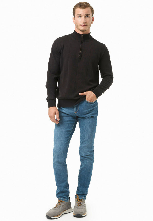 Men's Troyer Zip Sweater Black