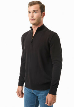 Men's Troyer Zip Sweater Black