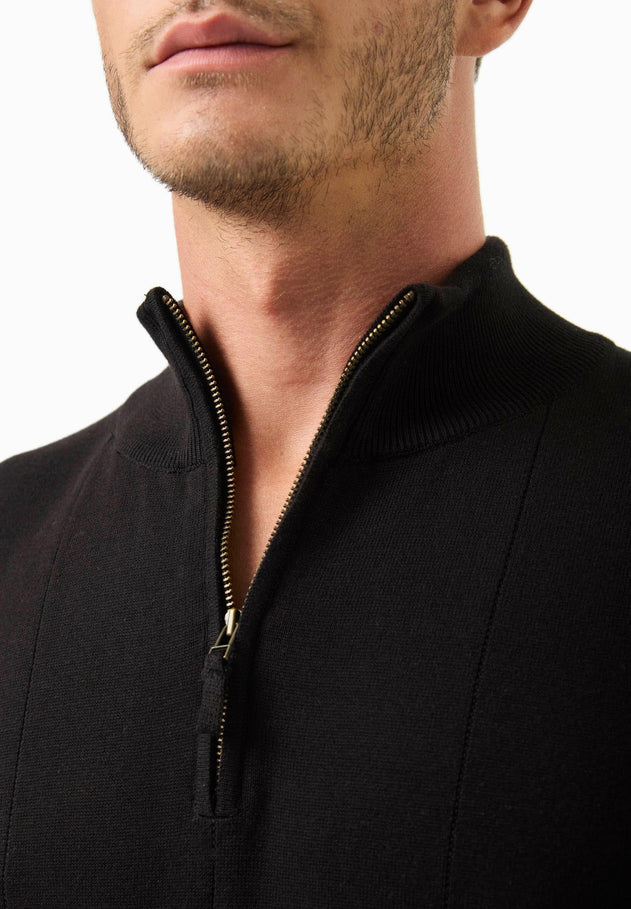 Men's Troyer Zip Sweater Black
