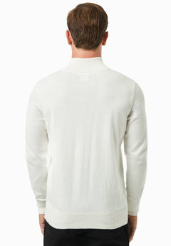 Men's Troyer Zip Sweater Off White