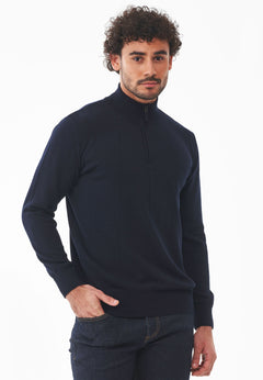 Men's Troyer Zip Sweater Dark Navy