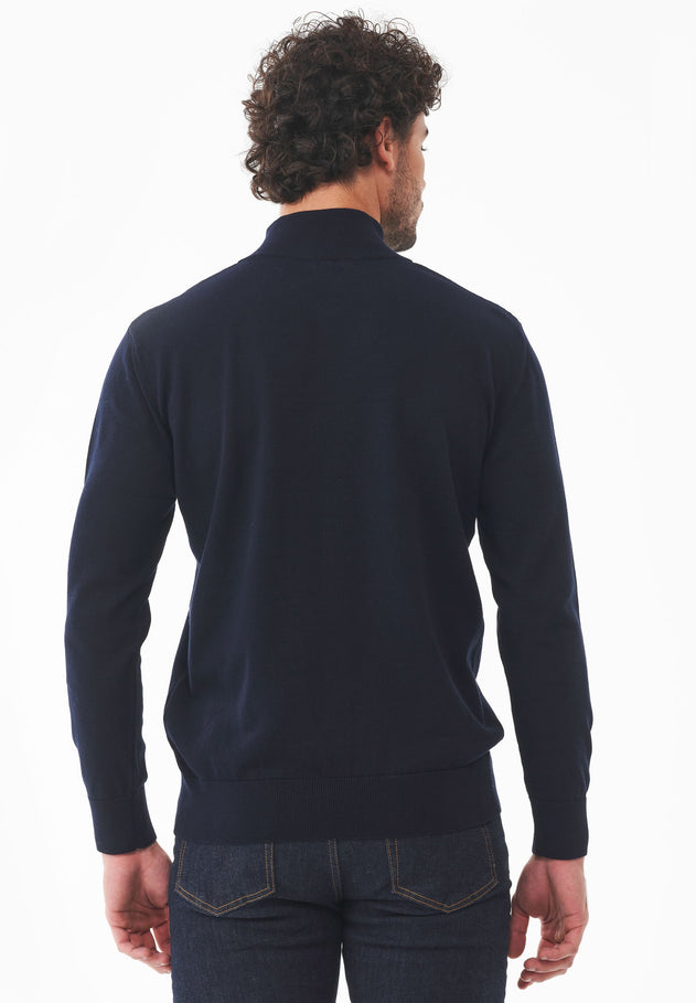 Men's Troyer Zip Sweater Dark Navy