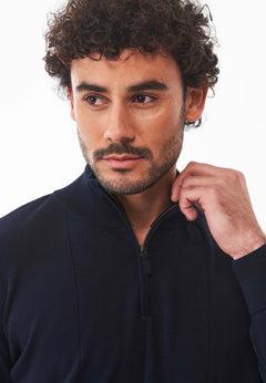 Men's Troyer Zip Sweater Dark Navy