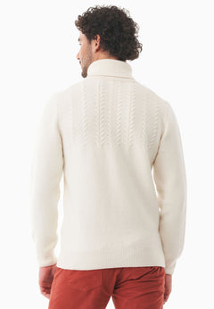 Men's Wool Blend Turtleneck Sweater Off White