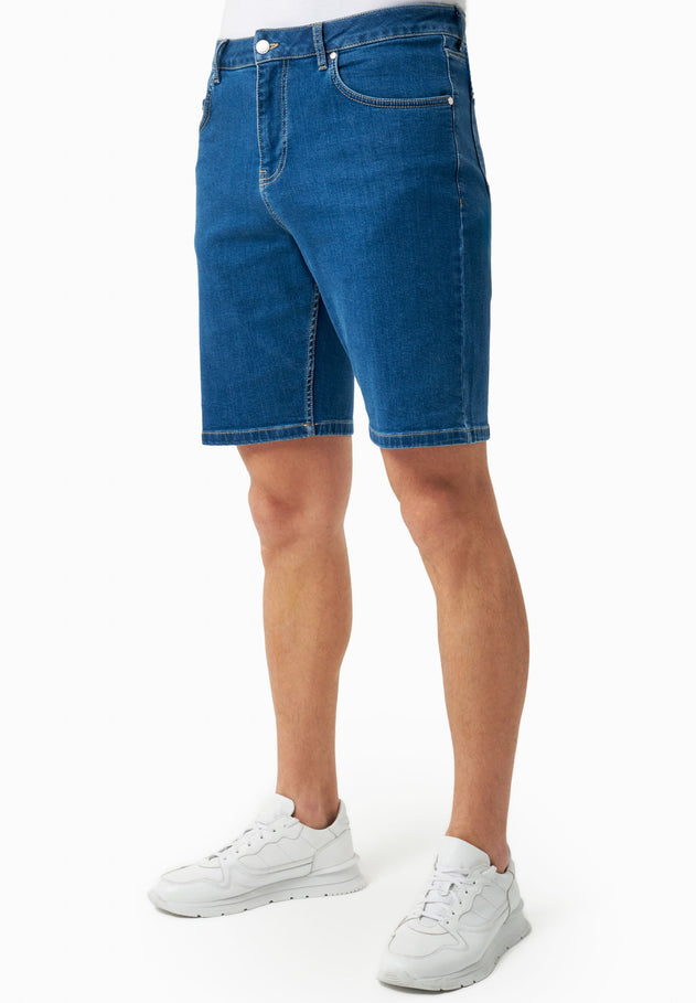 Men's Denim Organic Cotton Bermuda Shorts Medium Blue