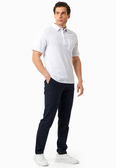 Men's Regular-Fit Organic Cotton Trousers Dark Navy