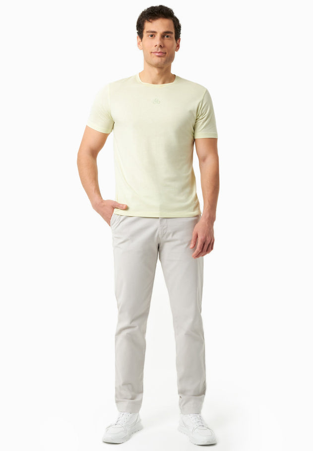 Men's Regular-Fit Organic Cotton Trousers Light Grey