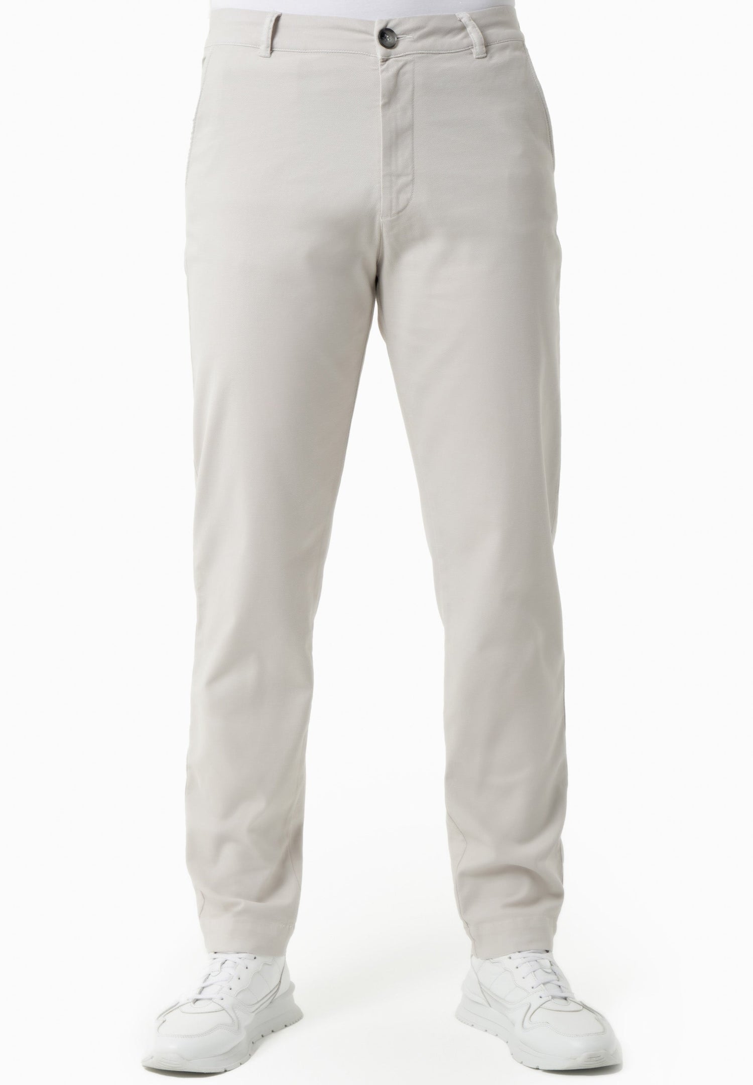 Men's Regular-Fit Organic Cotton Trousers Light Grey