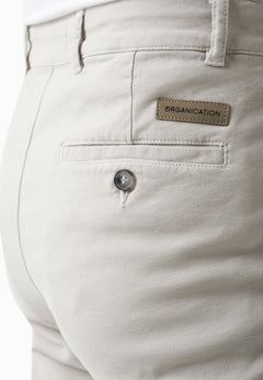 Men's Regular-Fit Organic Cotton Trousers Light Grey