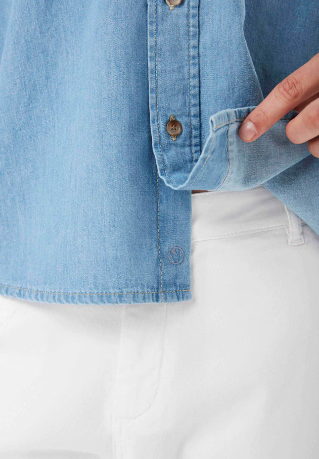 Men's Denim Button-Up Shirt Light Blue