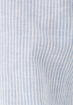 Men's Striped Stand-Up Collar Shirt Blue/Off White