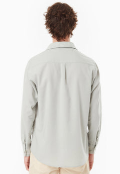 Men's Linen Blend Button-Up Shirt Green Moss
