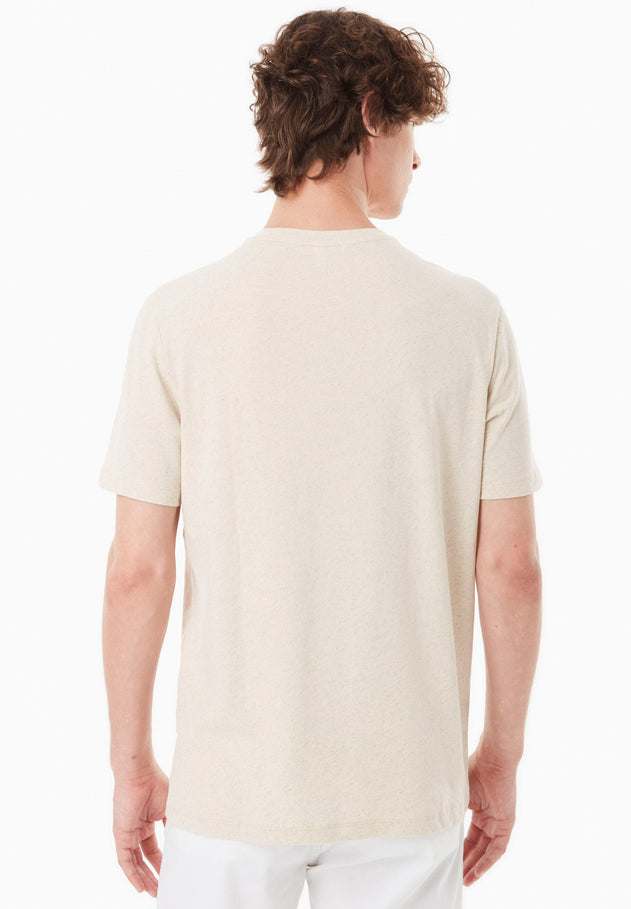 Men's Linen Blend T-Shirt With Chest Pocket Natural