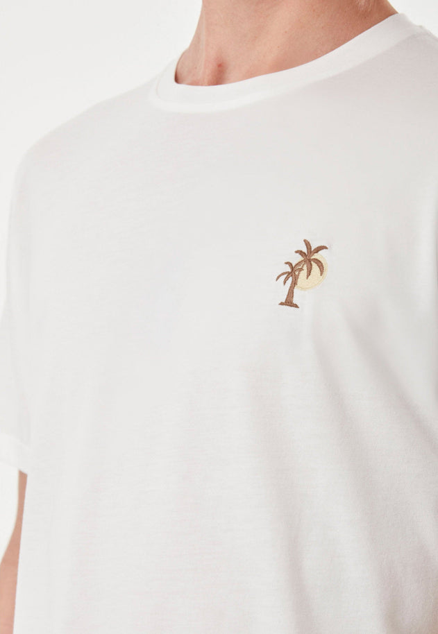 Men's Palm Tree Modal Blend T-Shirt Off White
