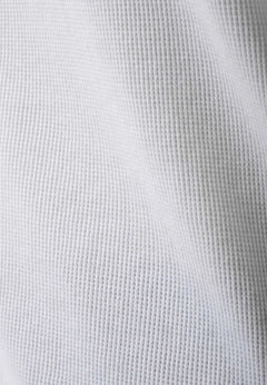 Men's Short Sleeved Waffle Polo Shirt White
