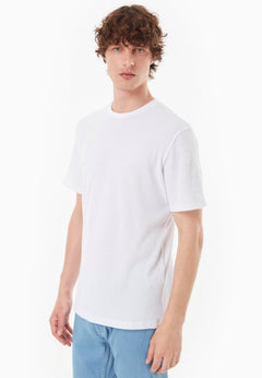 Men's Organic Cotton Waffle T-Shirt White