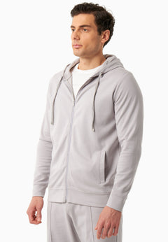 Men's Modal Blend Zipper Hoodie Light Grey