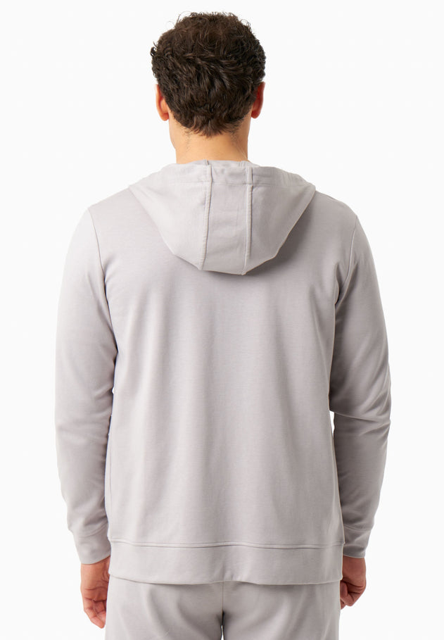 Men's Modal Blend Zipper Hoodie Light Grey