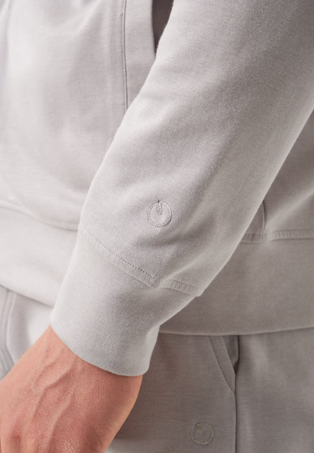 Men's Modal Blend Zipper Hoodie Light Grey