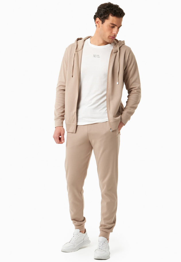 Men's Modal Blend Zipper Hoodie Sand