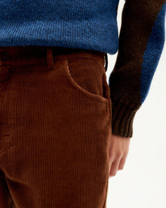 Men's 5 Pockets Corduroy Pants Brown