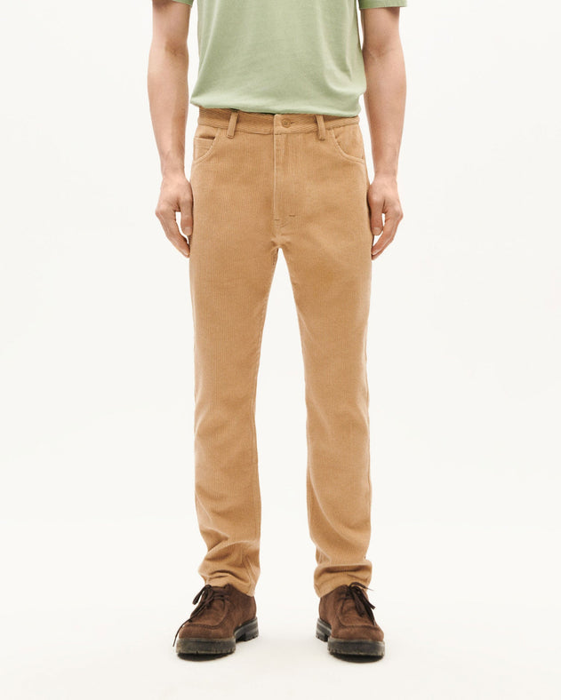 Men's 5 Pockets Corduroy Pants Beige