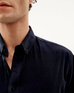 Men's Ant Microcorduroy Shirt Navy Blue