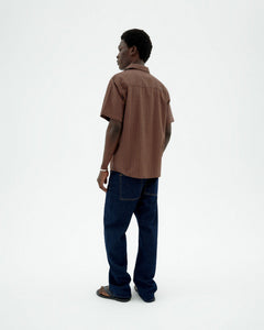 Men's Tom Button-Up Shirt Brown Striped