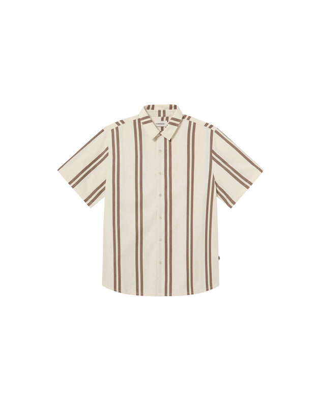 Tom Button-Up Shirt Brown Stripes