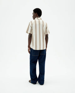 Tom Button-Up Shirt Brown Stripes