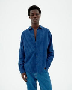Men's Haru Seersucker Shirt Blue