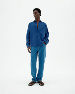 Men's Haru Seersucker Shirt Blue