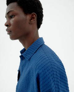 Men's Haru Seersucker Shirt Blue