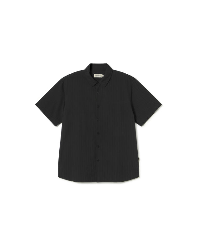 Tom Button-Up Shirt Seersucker Black
