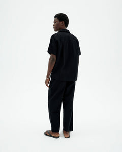Tom Button-Up Shirt Seersucker Black