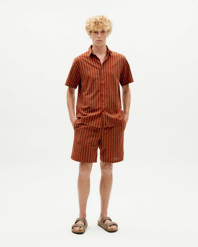 Men's Henry Bermuda Shorts Red Striped