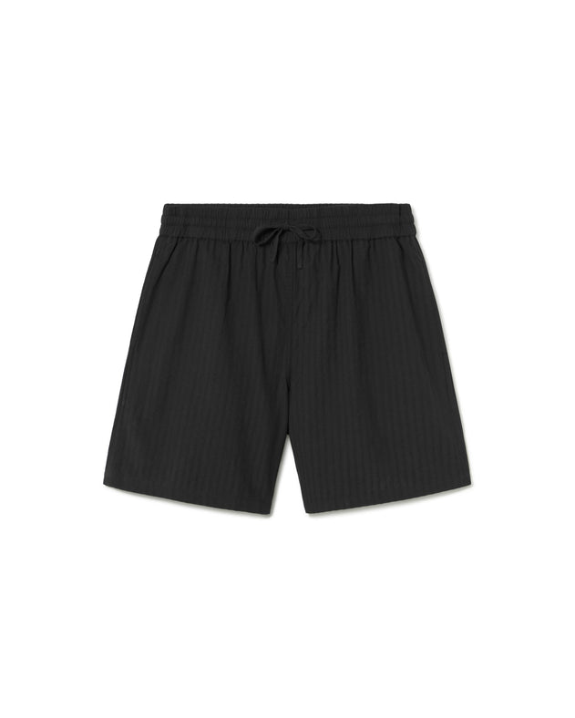 Henry Bermuda Shorts Seersucker Black