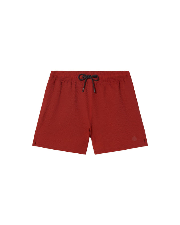 Men's Limpopo Seersucker Swim Shorts Orange Red