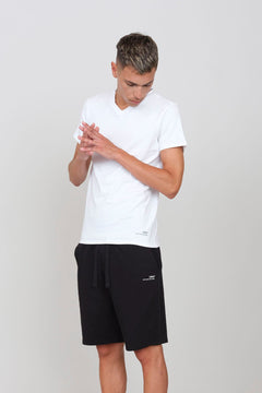 Stretch Jersey V-Neck T-Shirt Blue