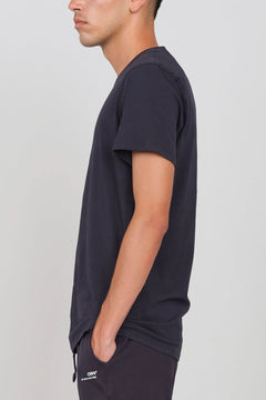 Stretch Jersey V-Neck T-Shirt Blue