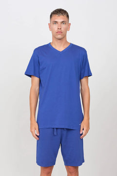 Stretch Jersey V-Neck T-Shirt Royal Blue