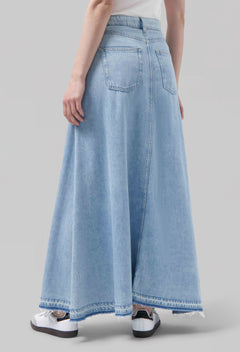 Max Loose Flow Denim Skirt Stone Vintage