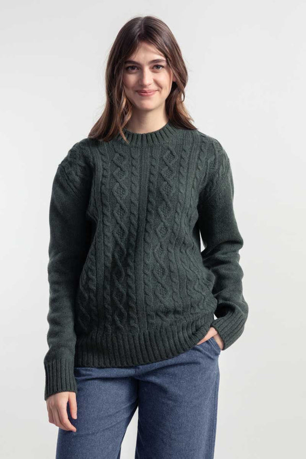 Amos Unisex Wool Sweater Green