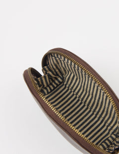 Make up Case Small Soft Grain Chocolate Brown