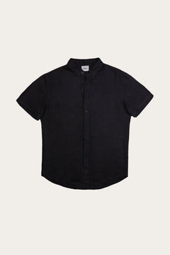 Men's Malibu Linen Button Down Shirt Black