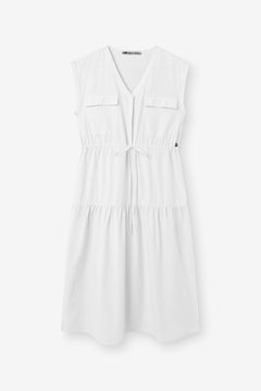 Sleeveless Tiered Dress White