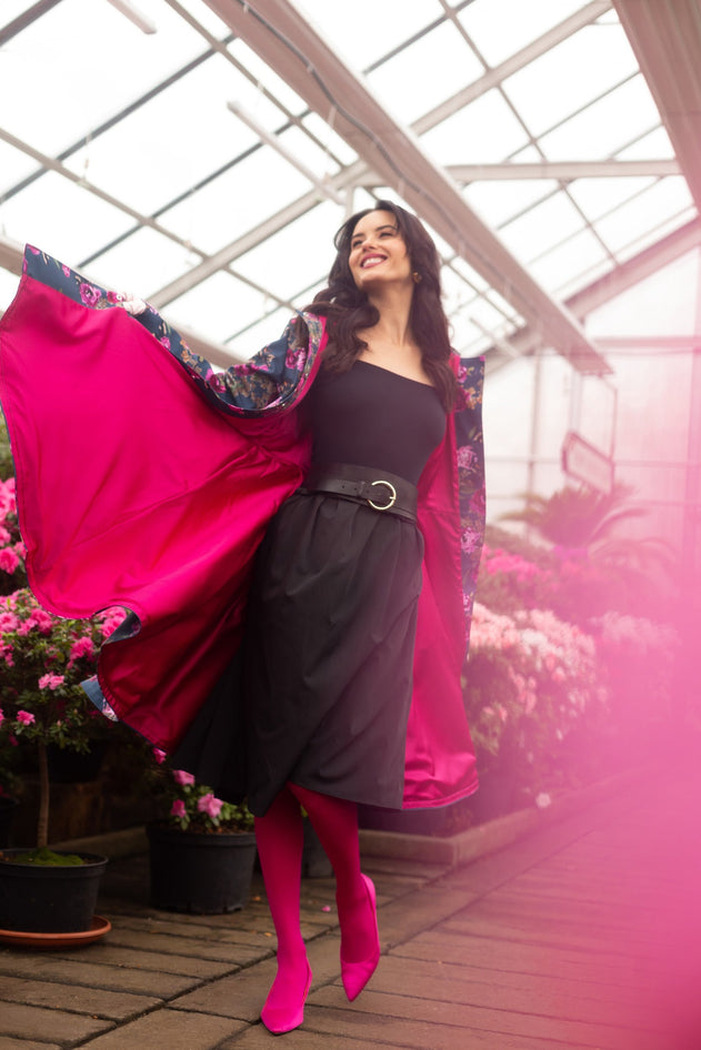 Fit and Flare Raincoat with Pleated Back Misty Rose